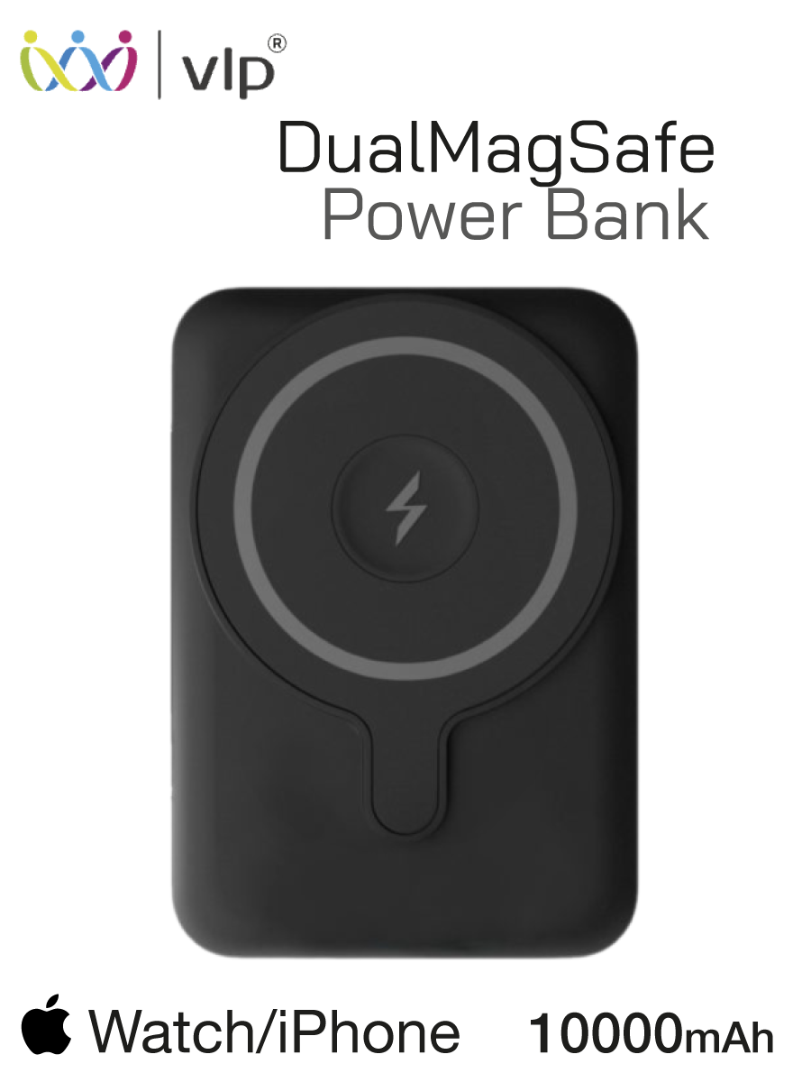 Внешний переносной аккумулятор VLP Dual MagSafe Powerbank [10000 мАч,  MagSafe 15Вт, PD 20Вт, 3A, USB-C] – купить Внешние аккумуляторы по  доступной цене в интернет магазине электроники Симка в Туле, продажа  электроники с